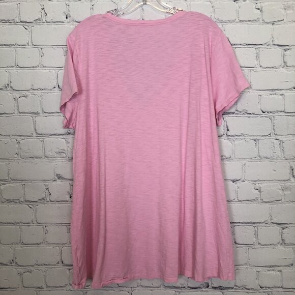Lilly Pulitzer Etta V-Neck Top Size XXL Pink Cotton - Picture 3 of 6